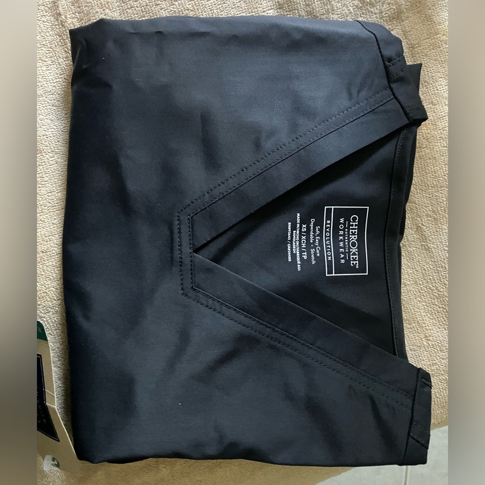 Cherokee Workwear Revolution V-Neck Top in Navy